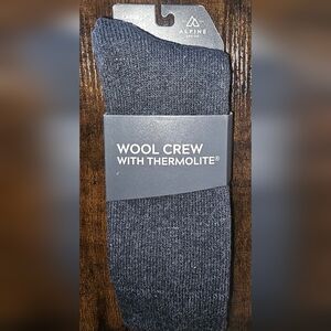 Alpine Wool Crew Socks - Dark Gray